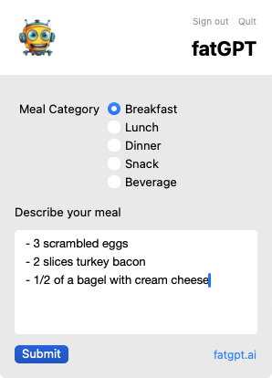 Menu Bar App screenshot